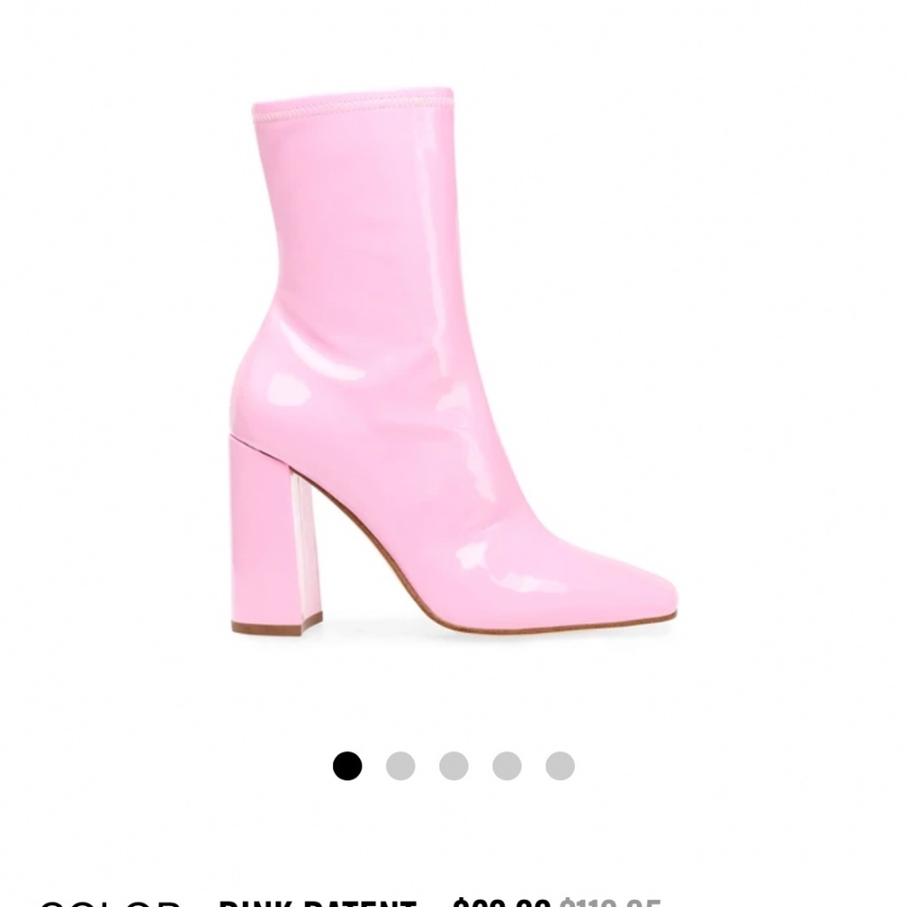 Steve Madden Lynden pink patent bootie